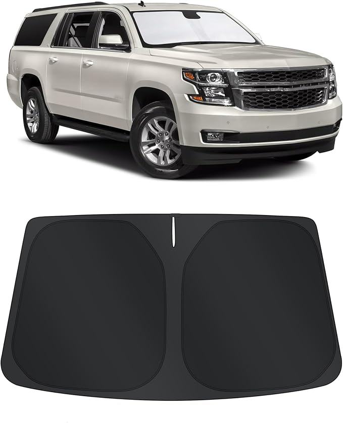 TINGLU Sun Shade for Chevrolet/Chevy Suburban 2015-2020 Accessories Windshield Sun Shade Window Shade UV Rays Protection Sun Visor Cover with Steering Wheel Sunshade Storage Bag