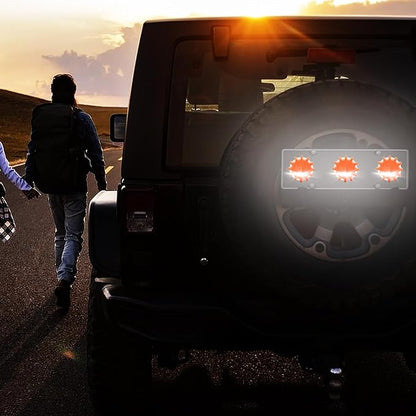 Led Road Flares - Roadside Safety Beacon Disc, Magnetic Road Safety Lights, Flashing Warning Flare Kit with 9 Modes | Waterproof Beacon Disc Pack for Car Vehicles Truck Boats Security