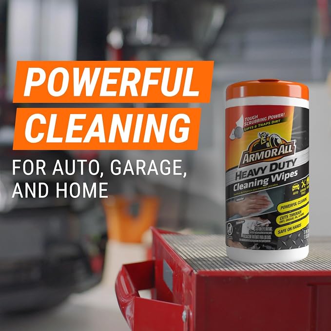 Armor All Heavy Duty Cleaning Wipes, Disposable Car Wipes, 75 Count (Pack of 6)
