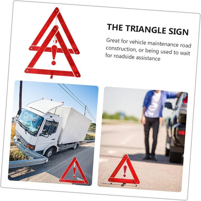 2pcs Car Warning Sign Safety Triangle Road Safety Kit Compact Folding Easy to Use