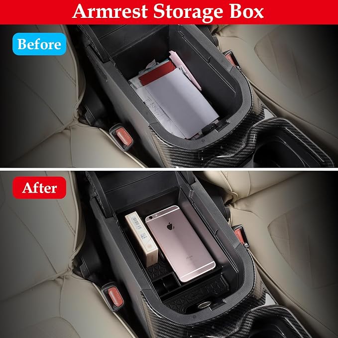 3PCS Center Console Tray Organizer for Toyota 2019-2025 RAV4 Hybrid, Prime (PHEV) Accessories Center Console Tray，Dashboard Tray，Armrest Storage Box（for 8'' Multimedia Display Only）