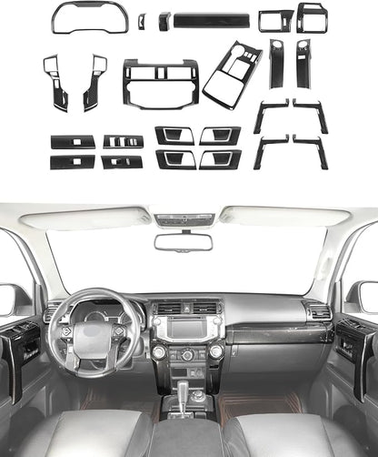 for 4Runner 2010-2019 Carbon Fiber Black Whole Set Interior Panel Cover Trim Kit, Center Console Gear Shift Dashboard Panel Cover Trim for Toyota 4runner Interior Accessories