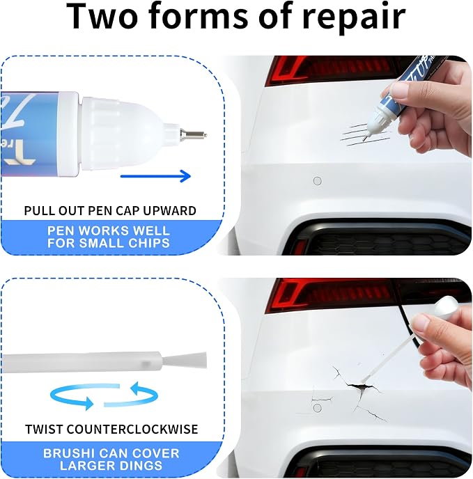 W6H Serenity White Pearl Touch Up Paint for Hyundai Exact Match, Car Paint Scratch Repair kit, 2 in 1 Scratch Remover Pen with Color-Matched Rapid Drying of Paint Coating