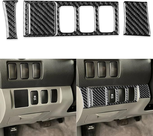 NVCNX Real Premium Carbon Fiber for Toyota 2nd Gen Tacoma Accessories 2005-2015 2006 2007 2008 2009 2010 2011 2012 2013 2014 Car Dash Driver Side Button Panel Cover Interior Trim Sticker Decal 4PCs