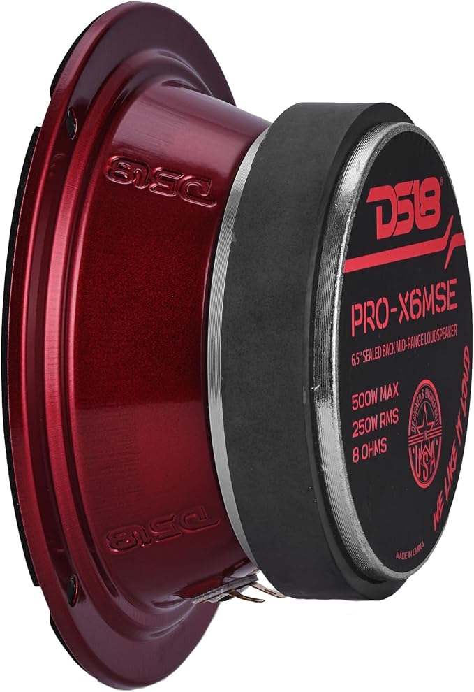 DS18 PRO-X6MSE Loudspeaker - 6.5", Midrange, Sealed Basket, 450W Max, 225W RMS, 8 Ohms - Premium Quality Audio Door Speakers for Car or Truck Stereo Sound System (1 Speaker)