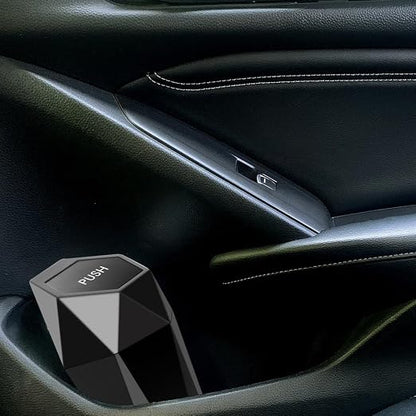 Ginsco Car Trash Can with Lid, Cup Holder Garbage Can for Car, Garbage Bin Cars Accessories for Interior, Leakproof Small Trash Bin, Mini Trash Can for Cars, Home, Bedroom, Office(Black)