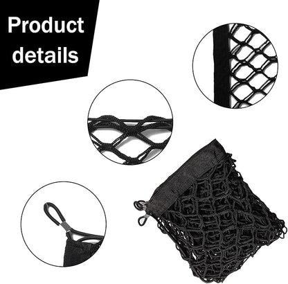 Amiss 2 Packs Cargo Net Stretchable, Adjustable Elastic Trunk Storage Net with Hook for SUVs, Cars and Trucks (35.4x15.8 Inch)