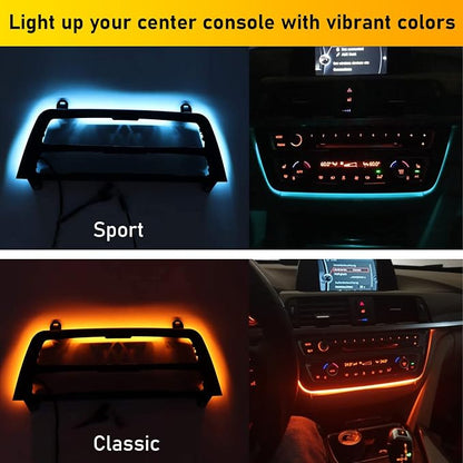 Jaronx Compatible with BMW LED Console Panel Ambient Light for 3 Series F30 F31 4 Series F32 F33, Radio AC Control Panel Ambient Lights Console Panel Replacement with Dual Color LED Ambient Lighting