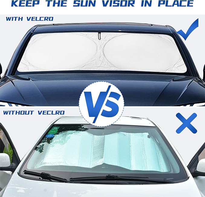 INSAUTO Windshield Sun Shades Compatible with Honda Civic Accord, Front Window Sunshade for Windshield Cover Foldable Sun Visor Protector 210T Reflective Cool Car Accessories (61" X 34.6")