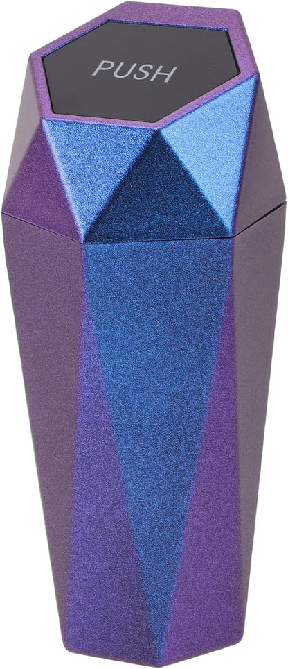 Car Trash Can Portable 3.5" Width 7.9" Height Trash Bin Plastic Gradient Blue 1 Pcs