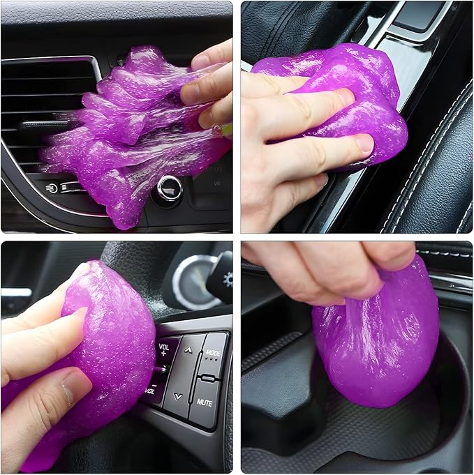 Moly Magnolia Cleaning Gel for Car, Auto Detailing Tools Car Interior Cleaner Putty, Dust Cleaning Mud Removal, Putty Cleaning Keyboard Cleaner for PC Laptop Keyboard Tablet Air Vents Camera (Purple)
