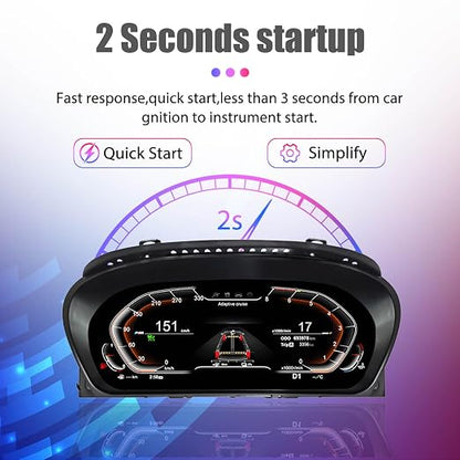 12.3 inch Digital Dash Instrument Cluster for BMW 5 Series E60 E61 525D 2003-09 Years, LCD Digital Panel Speedometer car Dashboard Replacement Digital Gauge Cluster-1