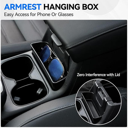 5PCS Center Console Organizer Tray for 2026 2025 2024 2023 Honda CRV Accessories, Armrest Storage Box and Drawer, Armrest Hidden Storage Box, Dashboard Organizer Tray and Cup Holder for Honda CR-V