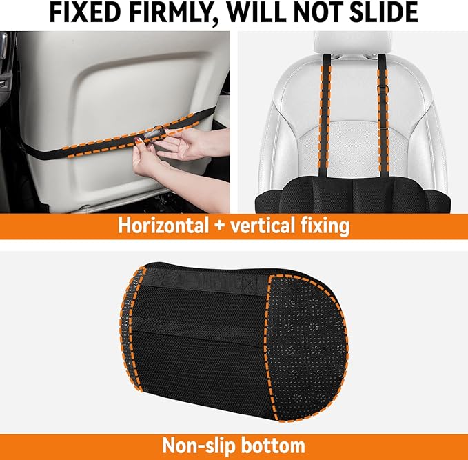 Lumbar Support Pillow for Car,Back Support for Car Seat Cushion,Adjustable Straps Securely Fixed Car Lumbar Support Pillow for Office Chair (Beige)