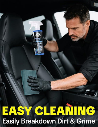 Car Interior Cleaner Spray, Multipurpose Leather Seat Cleaner Upholstery Car Cleaning Kit Auto Dashboard Vinyl Detailing Supplies Kit,Ocean Scent