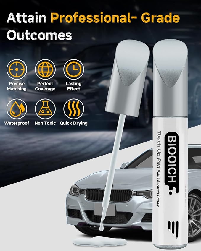 Touch Up Paint Pen Exact Color Match Car Chip and Scratch Repair (for BMW, Brooklyn Gray Metallic(C4P))