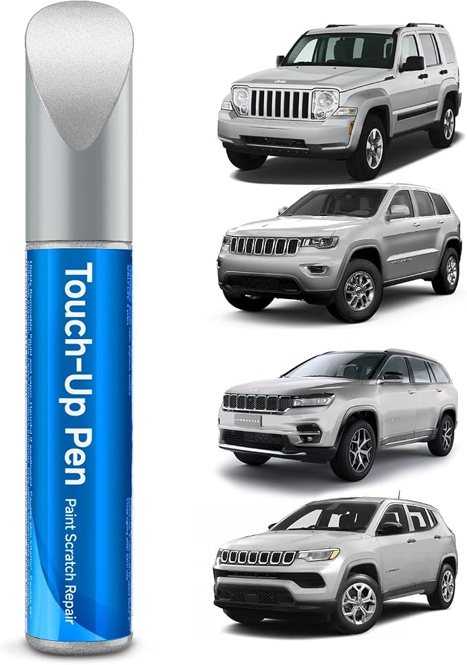 Touch Up Paint Compatible with Jeep Exact Match Touch Up Paint Car Scratch Repair (Bright Silver Metallic(PS2/WS2) Compatible with Cherokee/Commander/Compass/Grand-Cherokee/Liberty/Patriot)