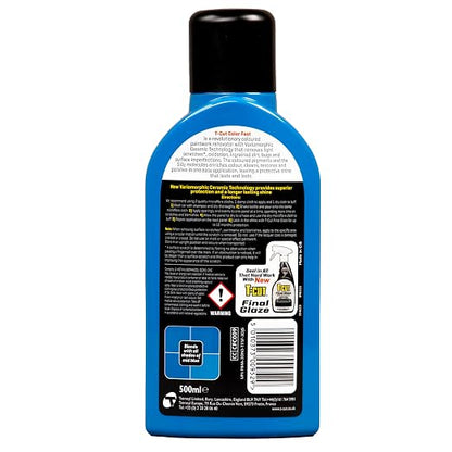 T-Cut Color Fast 3-in-1 Paint Restorer, Mid Blue - Scratch Remover, Ceramic Car Wax & Color Enhancer - Removes Swirls & Oxidation, 17 oz