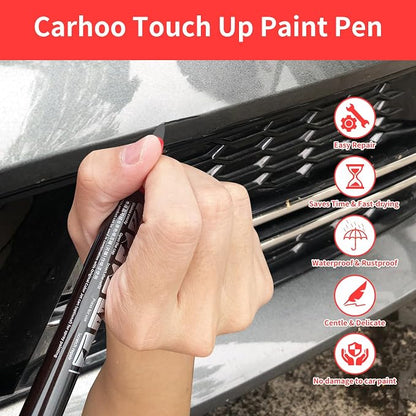 Carhoo A68 Platinum Gray Touch Up Paint Compatible with BMW, Genuine Custom Color Car Touch Up Paint, With Pen Tip & Fine Brush - 0.56 Fl Oz(16ml)