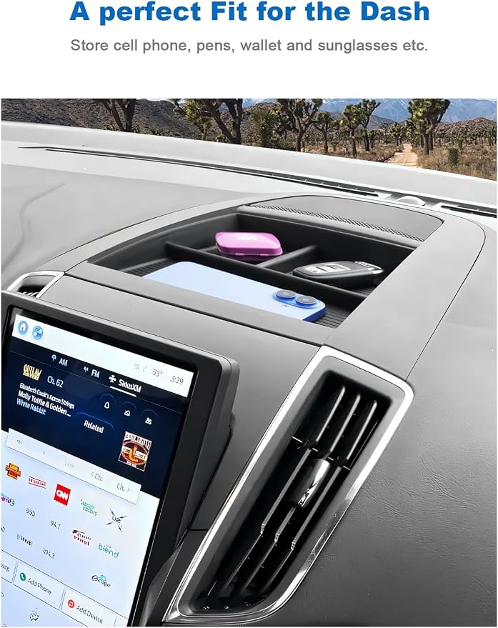 CDEFG for 2021-2024 Edge Center Console Organizer for 2021-2024 Edge Accessories Dashboard Storage Tray Dash Screen Storage Box