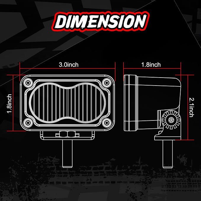 LED Pods Yellow, 2PCS 40W 3 Inch Driving Pod Light Cube Waterproof Offroad Bumper Lights Super Bright Work Lights Flood Yellow Fog LED Lights for Truck ATV UTV SUV Motorcycle Boat