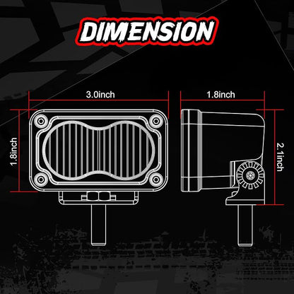 LED Pods Yellow, 2PCS 40W 3 Inch Driving Pod Light Cube Waterproof Offroad Bumper Lights Super Bright Work Lights Flood Yellow Fog LED Lights for Truck ATV UTV SUV Motorcycle Boat