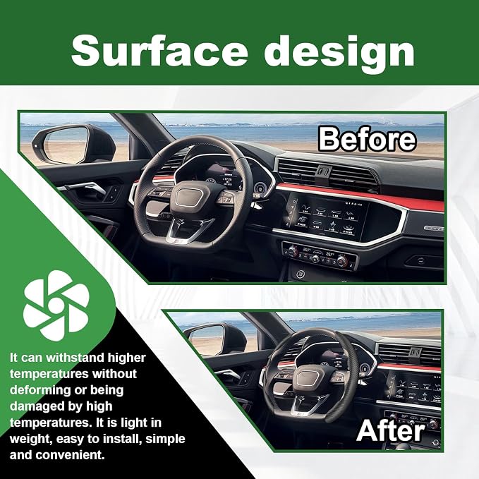 2pcs Carbon Fiber Anti-Skid Steering Wheel Cover, Anti-Skid Steering Wheel Cover/Segmented Steering Wheel Protector/Car Interior Accessories for Men/Women - Durable(Black)