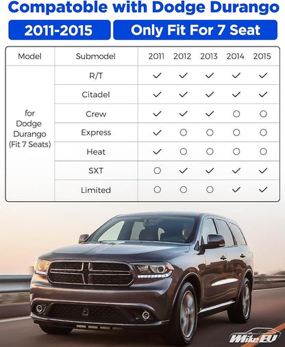 Custom Fit 4 Pcs Floor Mats for Dodge Durango 2011-2015 - All-Weather Rubber Mats & Liners, Heavy Duty Car Interior Protection for SUV, Weather-Resistant & Easy to Clean