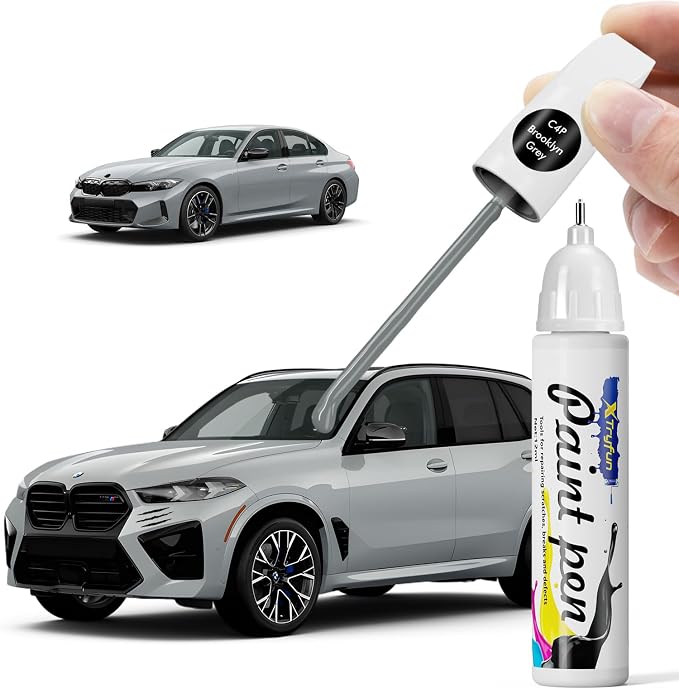 C4P Brooklyn Grey Touch Up Paint Compatible with BMW, DIY Car Paint Scratch Repair, Quick & Easy Fix Automotive Scratch Repair for X2/X3/X4/X5/X6/X7/2 3 4 5 7 8Series/i7/i4/i5/M2/M3/M4