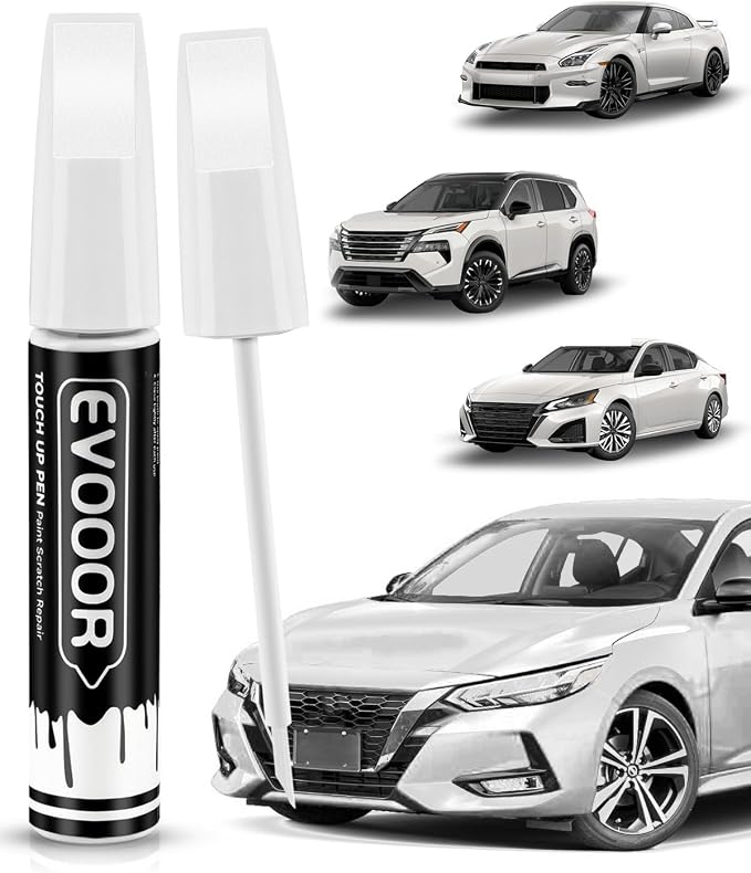 Touch Up Paint Compatible with Nissan Exact Match 2 in 1 Touch up Paint for Chips and Nicks Repair (Pearl White Tricoat(QAB) Compatible with 370Z/Altima/Armada/Cube/Frontier/GT-R/Juke/Leaf/Maxima/Murano/NV/Pathfinder/Quest/Rogue/Rogue-Select/Rogue-Spor...