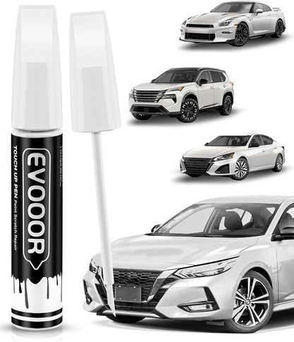 Touch Up Paint Compatible with Nissan Exact Match 2 in 1 Touch up Paint for Chips and Nicks Repair (Pearl White Tricoat(QAB) Compatible with 370Z/Altima/Armada/Cube/Frontier/GT-R/Juke/Leaf/Maxima/Murano/NV/Pathfinder/Quest/Rogue/Rogue-Select/Rogue-Spor...