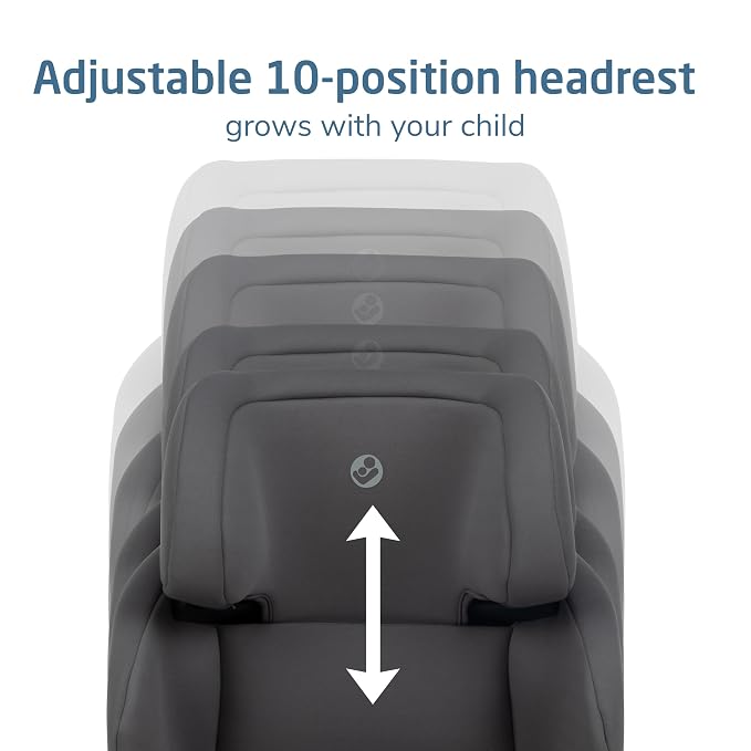Maxi-Cosi Tanza Belt-Positioning Booster Car Seat with Back, Foldable Car Seat, Sea Salt