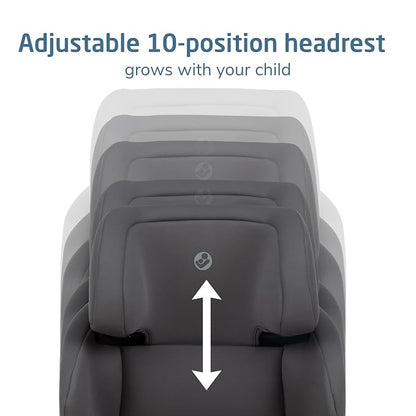 Maxi-Cosi Tanza Belt-Positioning Booster Car Seat with Back, Foldable Car Seat, Sea Salt