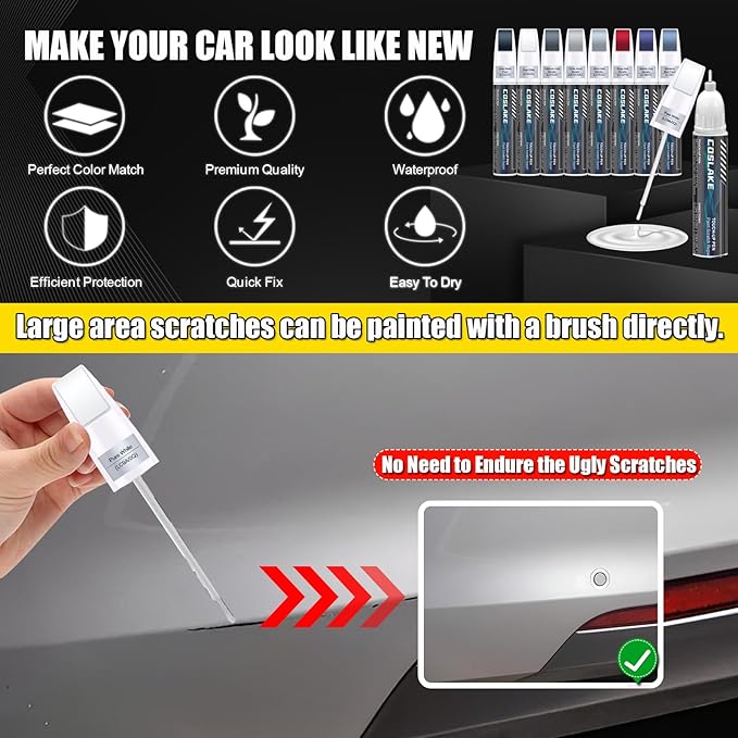 Car Touch Up Paint(Atlantic Blue Metallic(LC5B/H7)) for Volkswagen, Car Paint Scratch Repair Kit, Quick & Easy Solution to Repair, 2 in 1 Scratch Remover Pen with 2PCS Disposable Micro Applicators