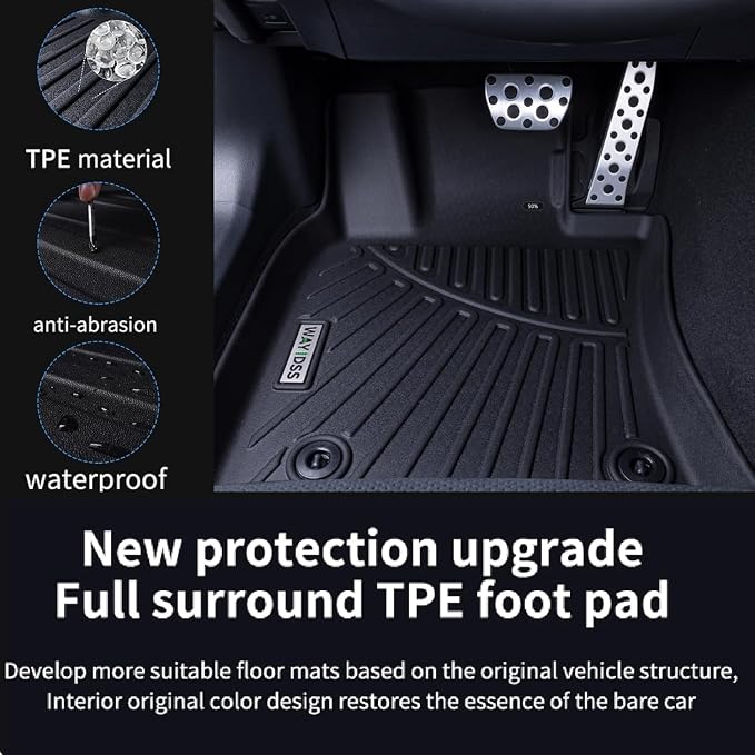 Front Floor Mats for KIA Carnival Gas 2026 2025 2024 2023 2022 (Not Hybrid) TPE All Weather Rubber Liners Waterproof Odorless Anti-Slip Car Front Liners - Fit LX、LXS、EX、SX、SX Prestige for Carnival