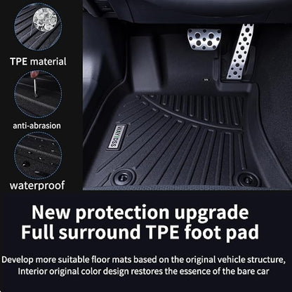 Front Floor Mats for KIA Carnival Gas 2026 2025 2024 2023 2022 (Not Hybrid) TPE All Weather Rubber Liners Waterproof Odorless Anti-Slip Car Front Liners - Fit LX、LXS、EX、SX、SX Prestige for Carnival
