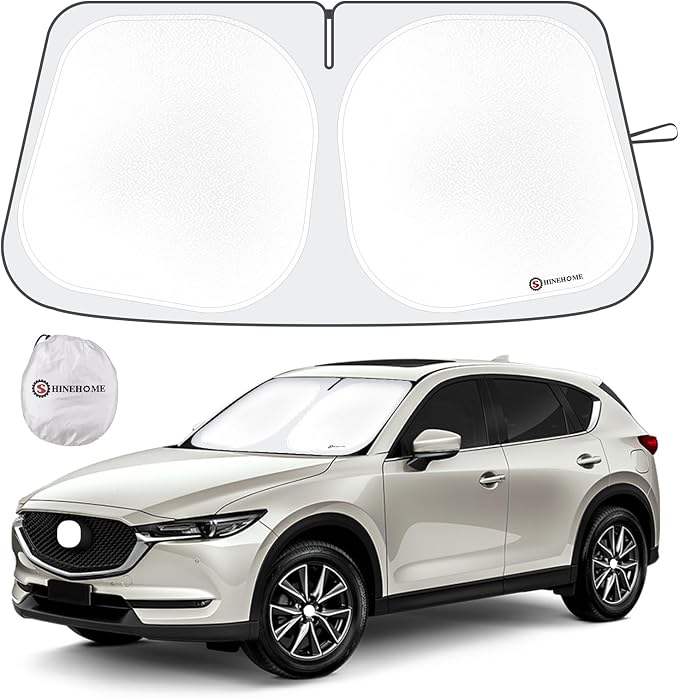 Car Windshield Sun Shade Compatible with 2017-2023 2024 2025 2026 Mazda CX-5 CX5 Accessories Sport, Touring, Grand Touring, 4 Door Crossover Foldable Sunshade Custom Windshield Sun Visor
