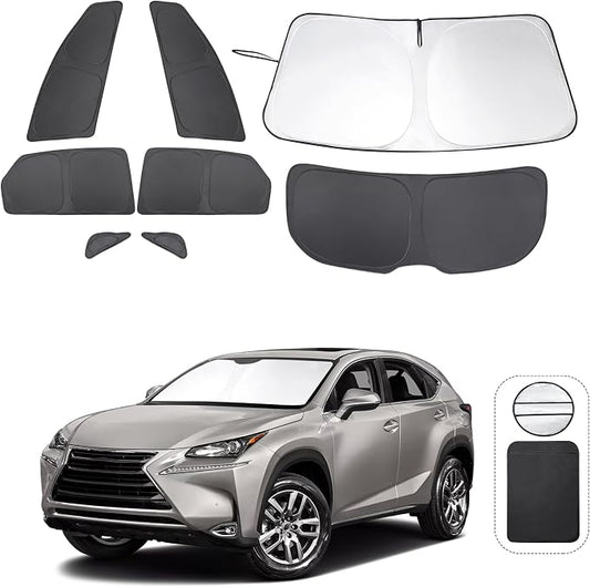 TINGLU Window Shades 8PCS for Lexus NX300h/NX300/NX200t 2015-2021 Accessories Car Side Full Windows Rear Triangular Windshield Sun Shade Sun UV Rays & Privacy Protection for Camping,Napping&Relaxing