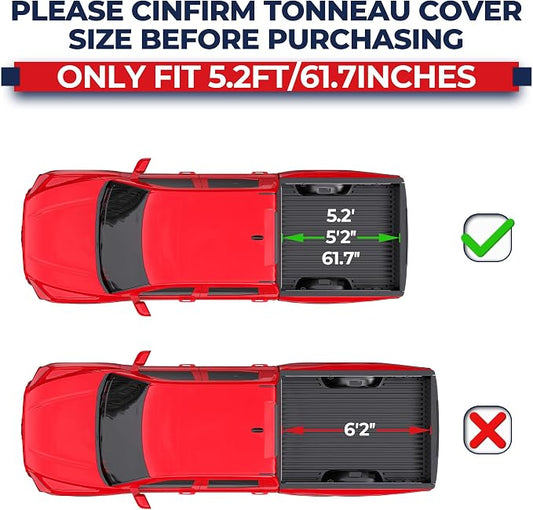MOSTPLUS 5FT Tri Fold Soft Truck Bed Tonneau Cover Compatible for 2005 2006 2007 2008 2009 2010 2011 2012 2013 2014 2015 Toyota Tacoma On Top Fleetside Cargo Bed 60Inch