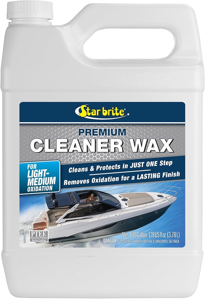 STAR BRITE One-Step Cleaner Wax with UV Protection - Removes Chalk & Oxidation from Fiberglass, Metals & Painted Surfaces