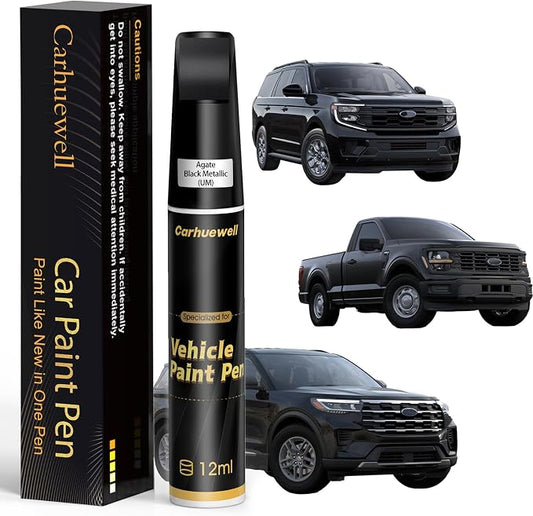 Agate Black Metallic(UM) Touch Up Paint for Ford, Car Paint Pen Scratch Repair Two-In-One Touch Up Paint, Exact Color Match for Ford Automotive Scratch Remover for Deep Scratches