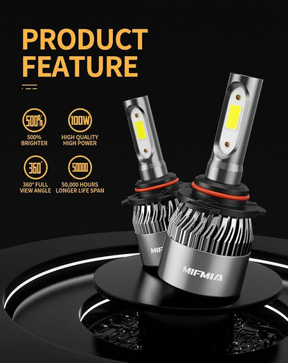 𝟫𝟢𝟢𝟧/𝖧𝖡𝟥 Bulbs 6500K Cool White 900% Brighter 36000LM, Plug-N-Play with Cooling Fan IP68 Waterproof Off Road Lights, Pack of 2