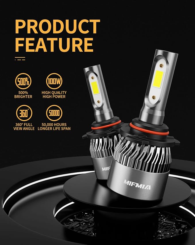 𝟫𝟢𝟢𝟨/𝖧𝖡𝟦 Bulbs 6500K Cool White 900% Brighter 36000LM, Plug-N-Play with Cooling Fan IP68 Waterproof Off Road Lights, Pack of 2