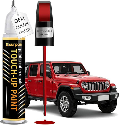 Firecracker Red PRC/MRC Touch up Paint for JEEP OEM Color Match Car Scratch Repair Kit for Nicks & Chips Scratches Quick & Easy Paint Fix 2-In-1 Car Scratch Remover Pen