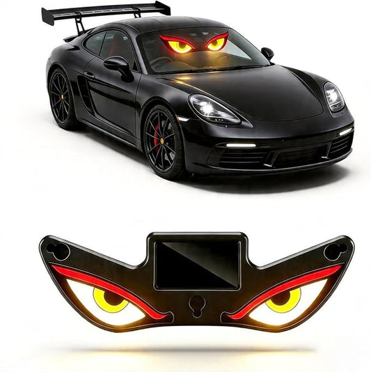 Solar Car LED Atmosphere Decoration Light,High-Brightness Demon Eye Styling Lamp,Universal Fit Automotive Accent Light with Smart Light Sensor and Suction Cup Mount for SUV Truck Sedan (1PCS, Y1)