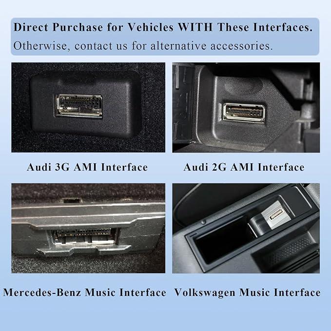 Audi Bluetooth car Music High-Definition Adapter,Wireless Audio Music Adapter,Compatible with Audi 3G AMI, 2G AMI Interfaces,Mercedes Media,Mercedes Music,and Volkswagen Music Interface