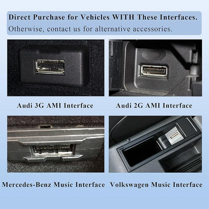 Audi Bluetooth car Music High-Definition Adapter,Wireless Audio Music Adapter,Compatible with Audi 3G AMI, 2G AMI Interfaces,Mercedes Media,Mercedes Music,and Volkswagen Music Interface