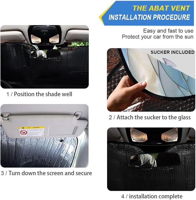Sea Turtle Glass Ocean Windshield Sunshade Car Sun Shade Front Window Shade for Truck SUV Blocks UV Rays Sun Reflector Visor Protector Accordion Folding