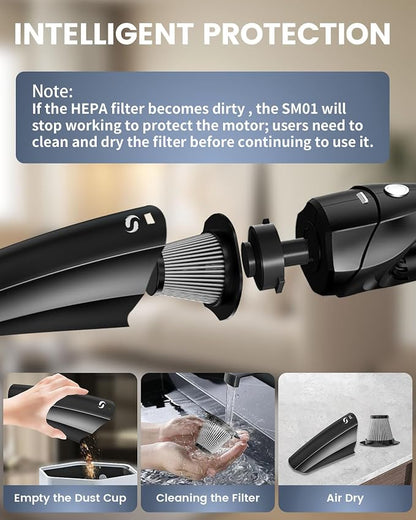 Handheld Vacuum Cordless Mini Car Vacuum Cleaner Portable and Rechargeable with Powerful Suction for Car Home Office and Pet Hair with HEPA Filter and Lightweight