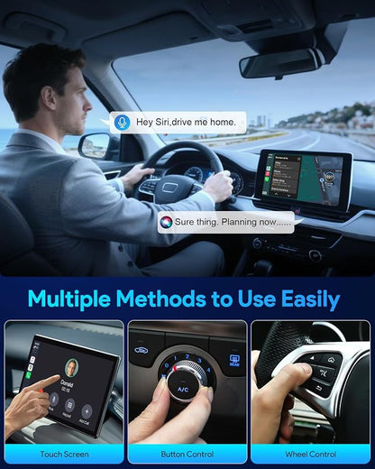 Wireless CarPlay Adapter for iPhone＆Android Auto, 3s Fast Auto-Connect, 5.8GHz WiFi, Bluetooth 5.4, Convert Wired to Wireless, No Delay, USB-C/USB-A/Extension Cable, Compatible with iOS10+/Android 10+